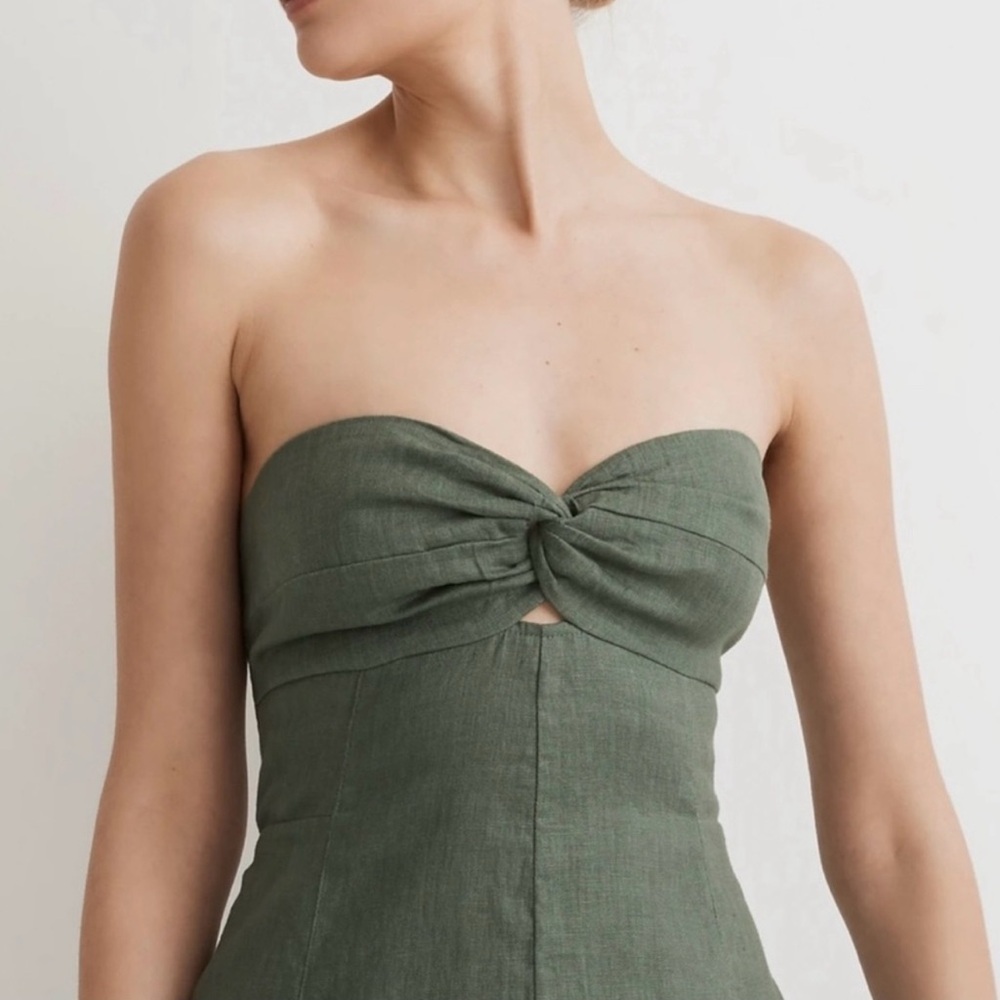 NWT Madewell Midnight Black Linen Dress - Strapless
